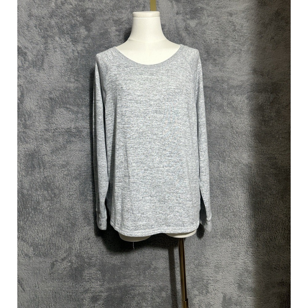 Live Love Lounge Women's Gray Pullover Sleep Pajama Sweatshirt Size L
